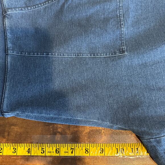 Pure J Jill Indigo Jeans XL Pull On Wide Leg Cropped Stretch Coastal Preppy VGUC - Picture 5 of 10